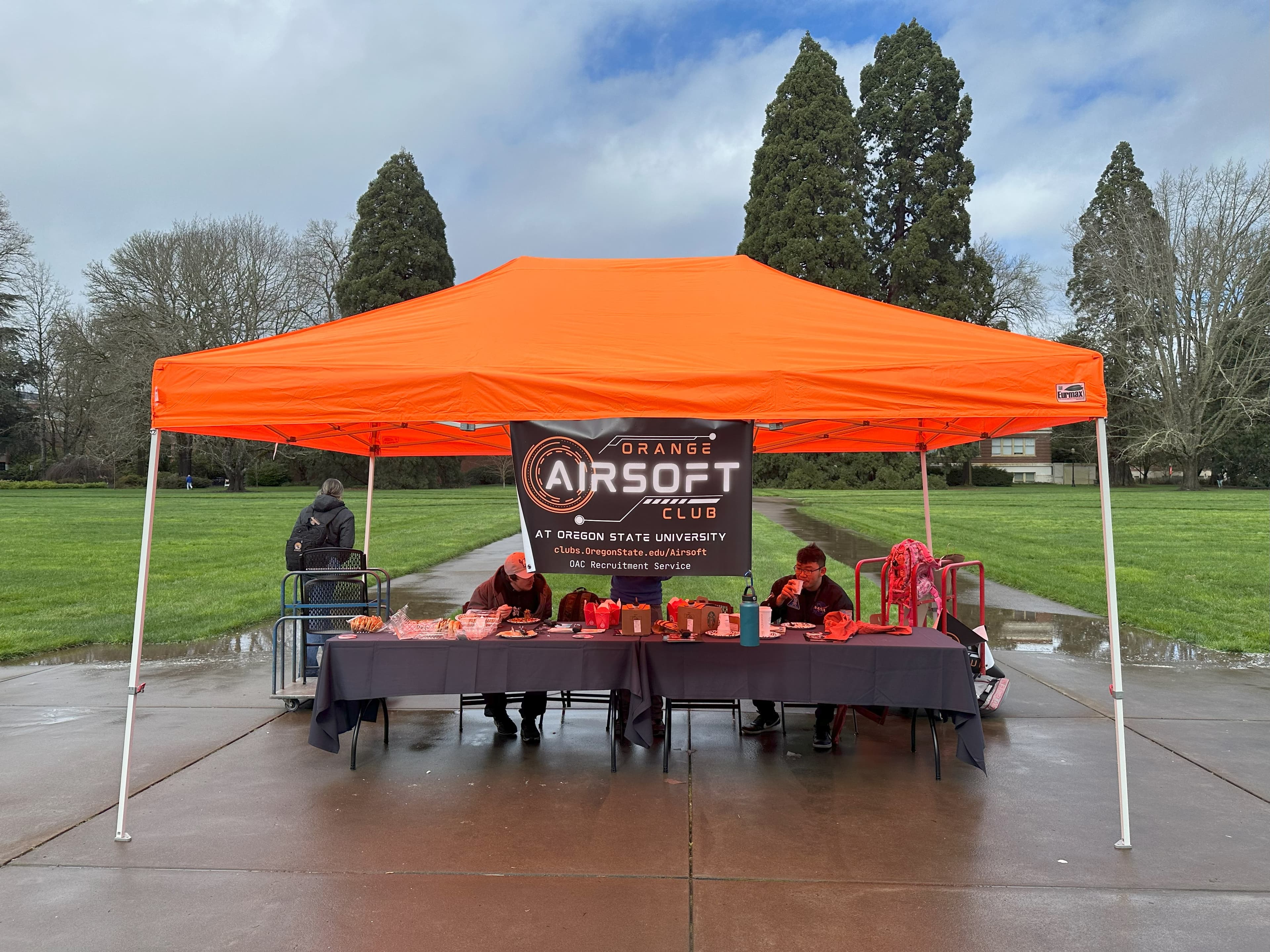 Airsoft players at an outdoor arena